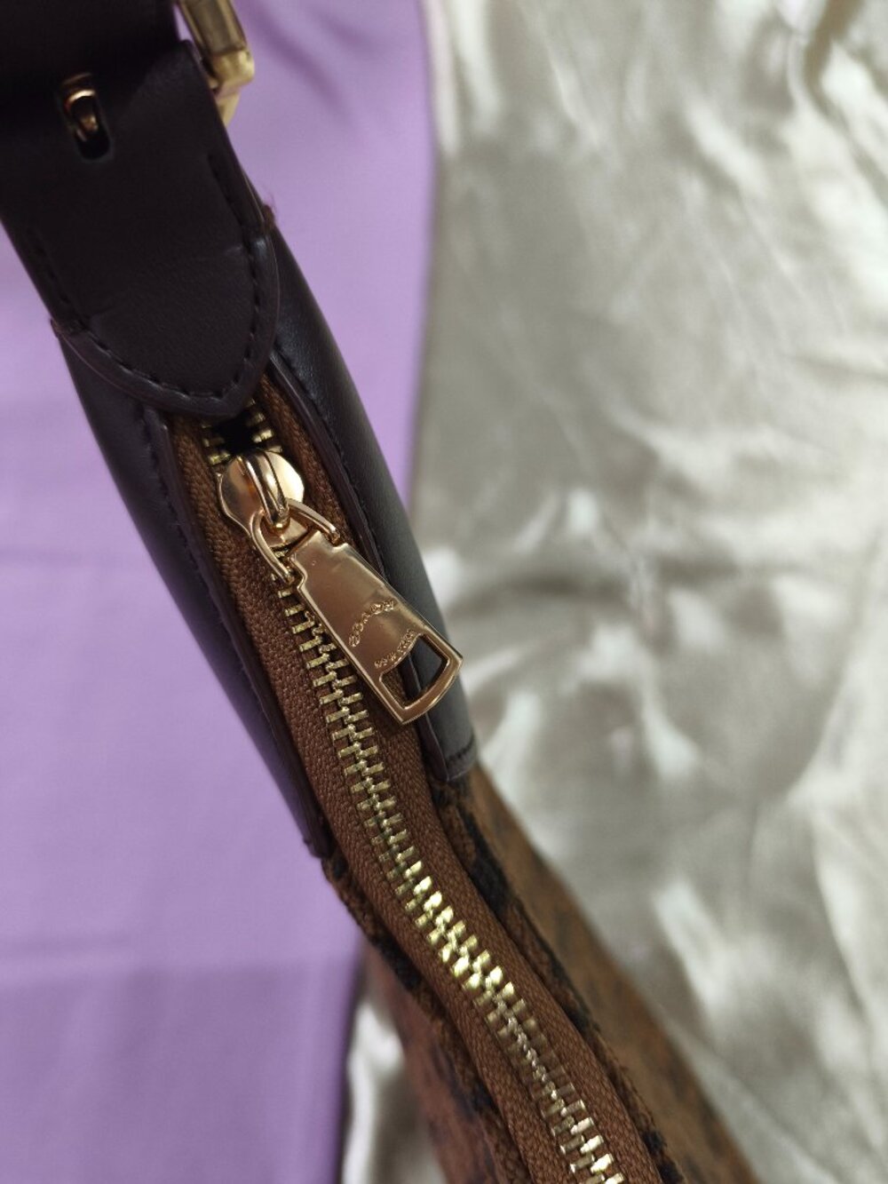 Coach Brown Corduroy Monogram Underarm Bag - Picture 5 of 8